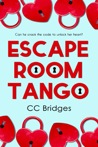 Cover of a book called Escape Room Tango with red heart shaped locks